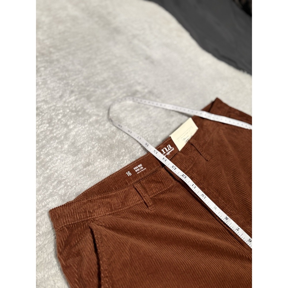 New Ana A New Approach High Rise Wide Leg Brown Corduroy Pants Size 16 Stretch - Picture 5 of 9